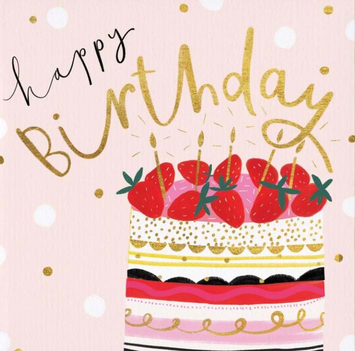 Strawberry Cake Birthday Card