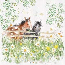 Horse Field Greeting Card