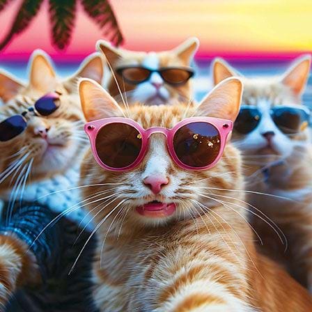 Feline Fine Birthday Card