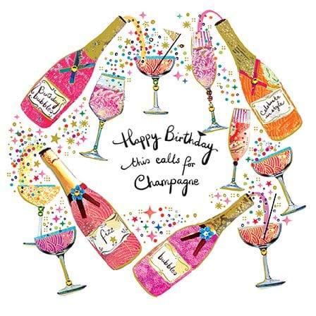 Champagne Birthday Card