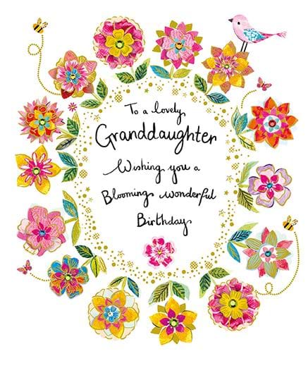 Flowers Granddaughter Birthday Card