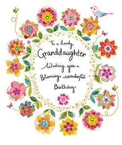 Flowers Granddaughter Birthday Card