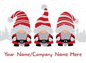 Christmas Gnomes - Front Personalised Christmas Card