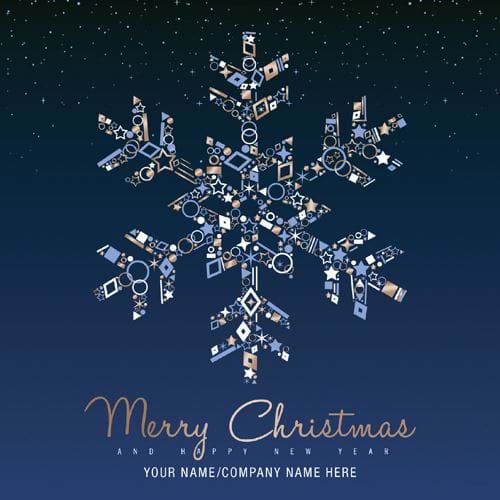 Snowflake - Front Personalised Christmas Card