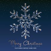 Snowflake - Front Personalised Christmas Card