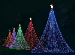 Coloured Trees - Personalised Christmas Card