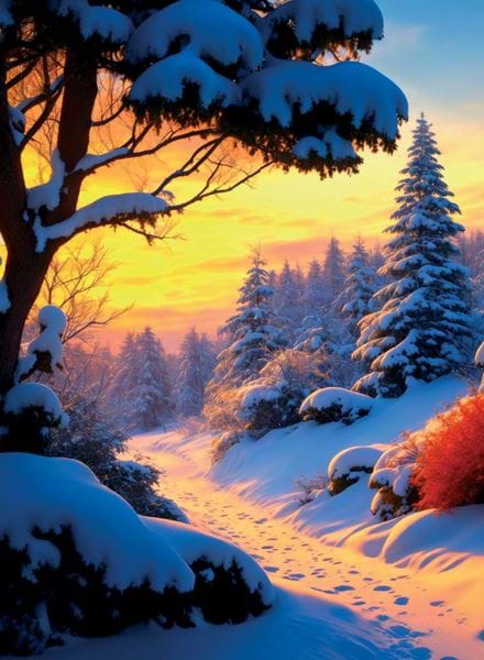 Winter Sunset - Personalised Christmas Card