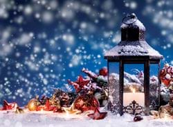 Lantern & Decoration - Personalised Christmas Card