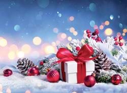 Gift Box on the Snow - Personalised Christmas Card