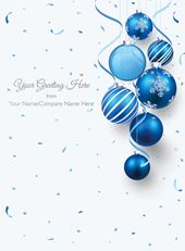Christmas Baubles - Front Personalised Christmas Card