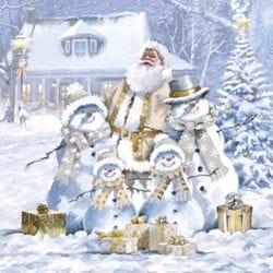 Santa & Snow Family - Personalised Christmas Card