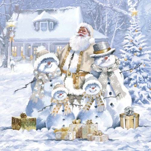 Santa & Snow Family - Personalised Christmas Card
