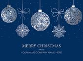 Baubles & Snowflakes - Front Personalised Christmas Card