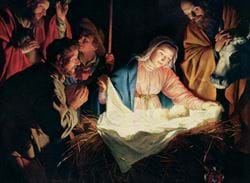 Laying in a Manger - Personalised Christmas Card