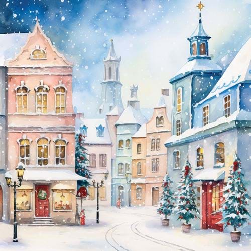 Christmas Village - Personalised Christmas Card