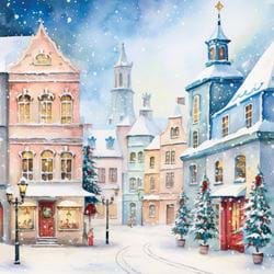 Christmas Village - Personalised Christmas Card
