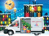Christmas Delivery Van - Front Personalised Christmas Card