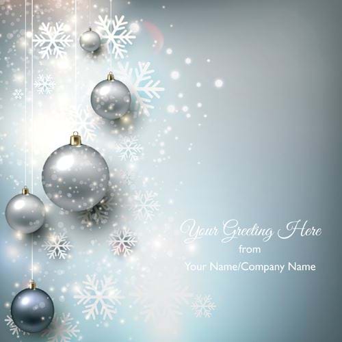 Silver Baubles - Front Personalised Christmas Card
