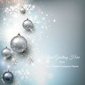 Silver Baubles - Front Personalised Christmas Card