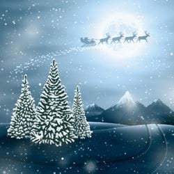 Moon Lit Landscape - Personalised Christmas Card