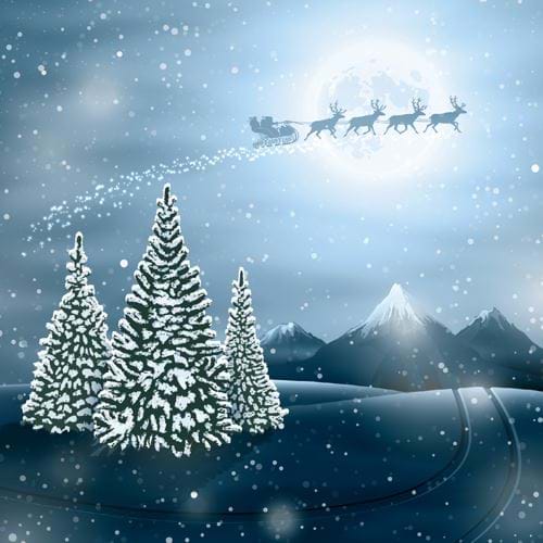 Moon Lit Landscape - Personalised Christmas Card