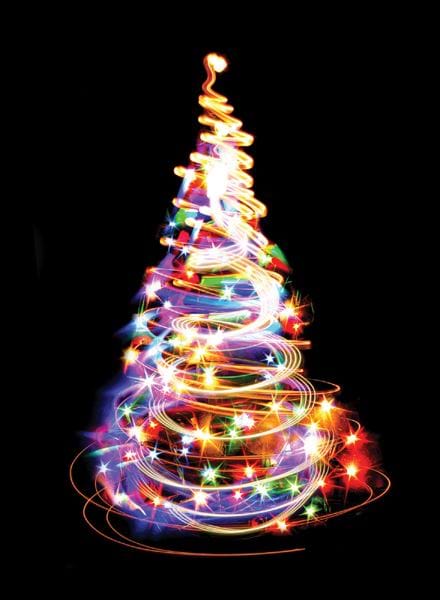 Abstract Colour Christmas Tree - Personalised Christmas Card