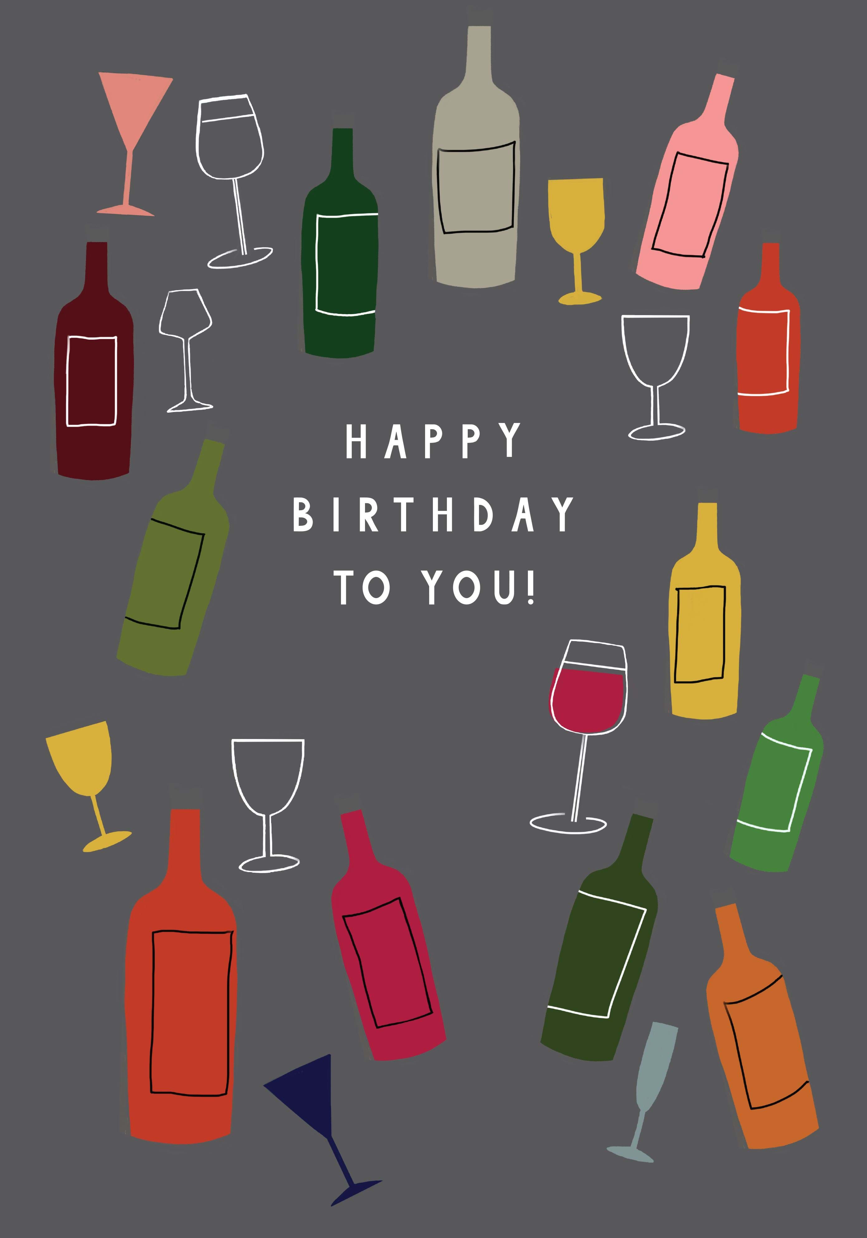 Wine Birthday Card