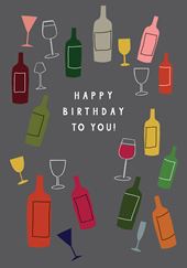 Wine Birthday Card