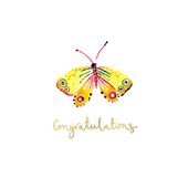 Yellow Butterfly Congratulations Card