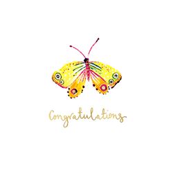 Yellow Butterfly Congratulations Card