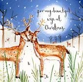 Deer Wife Christmas Card