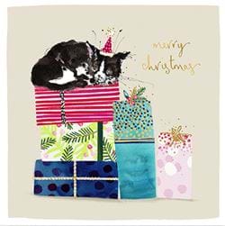 Cat and Presents Christmas Card