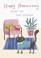 Cat's Pyjamas Anniversary Card