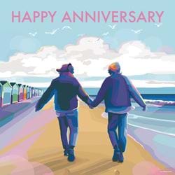 Beach Walk Anniversary Card