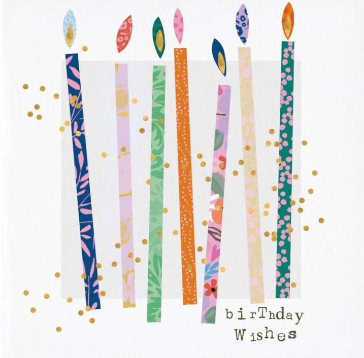 Patterned Candles Birthday Card