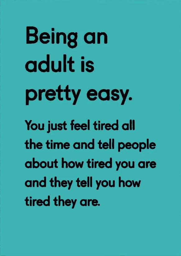 Being An Adult Birthday Card