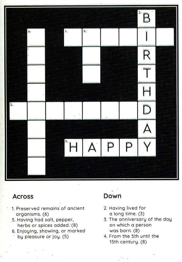 Crossword Birthday Card