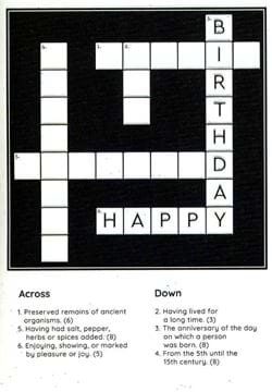 Crossword Birthday Card