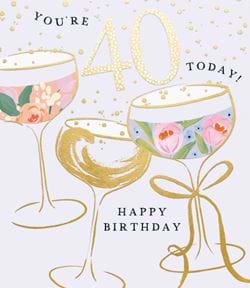 Cocktails 40th Birthday Card