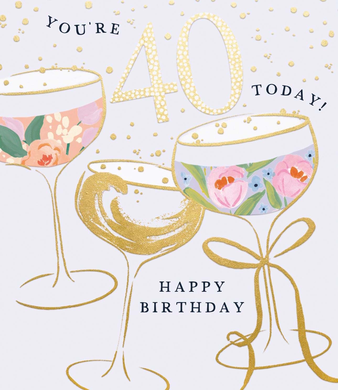 Cocktails 40th Birthday Card