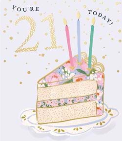 Cake 21st Birthday Card