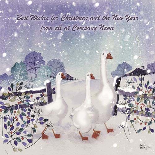 A Flock of Geese - Front Personalised Christmas Card