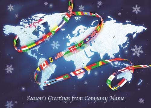 A World of Good Wishes - Front Personalised Christmas Card