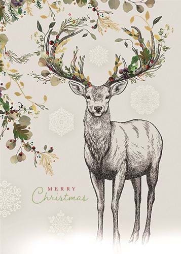 Contemporary Stag - Personalised Christmas Card