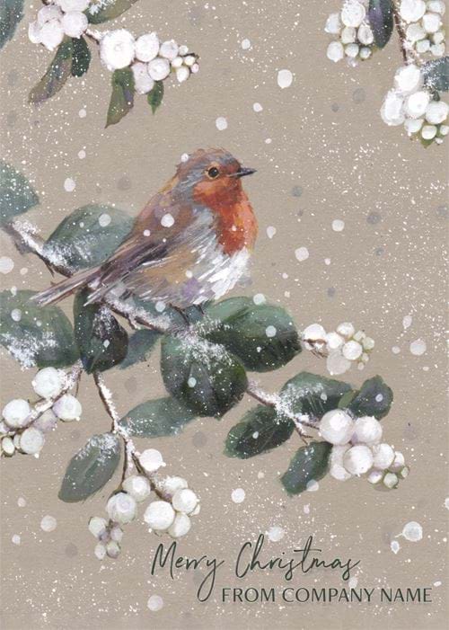 Festive Robin - Front Personalised Christmas Card