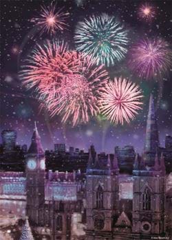 Fireworks over Big Ben - Personalised Christmas Card
