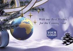 Global Bauble - Front Personalised Christmas Card