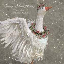 Graceful Swan - Front Personalised Christmas Card