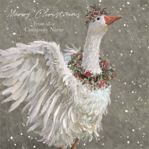 Graceful Swan - Front Personalised Christmas Card