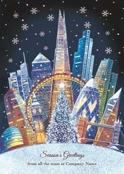 Iconic London Landmarks - Front Personalised Christmas Card